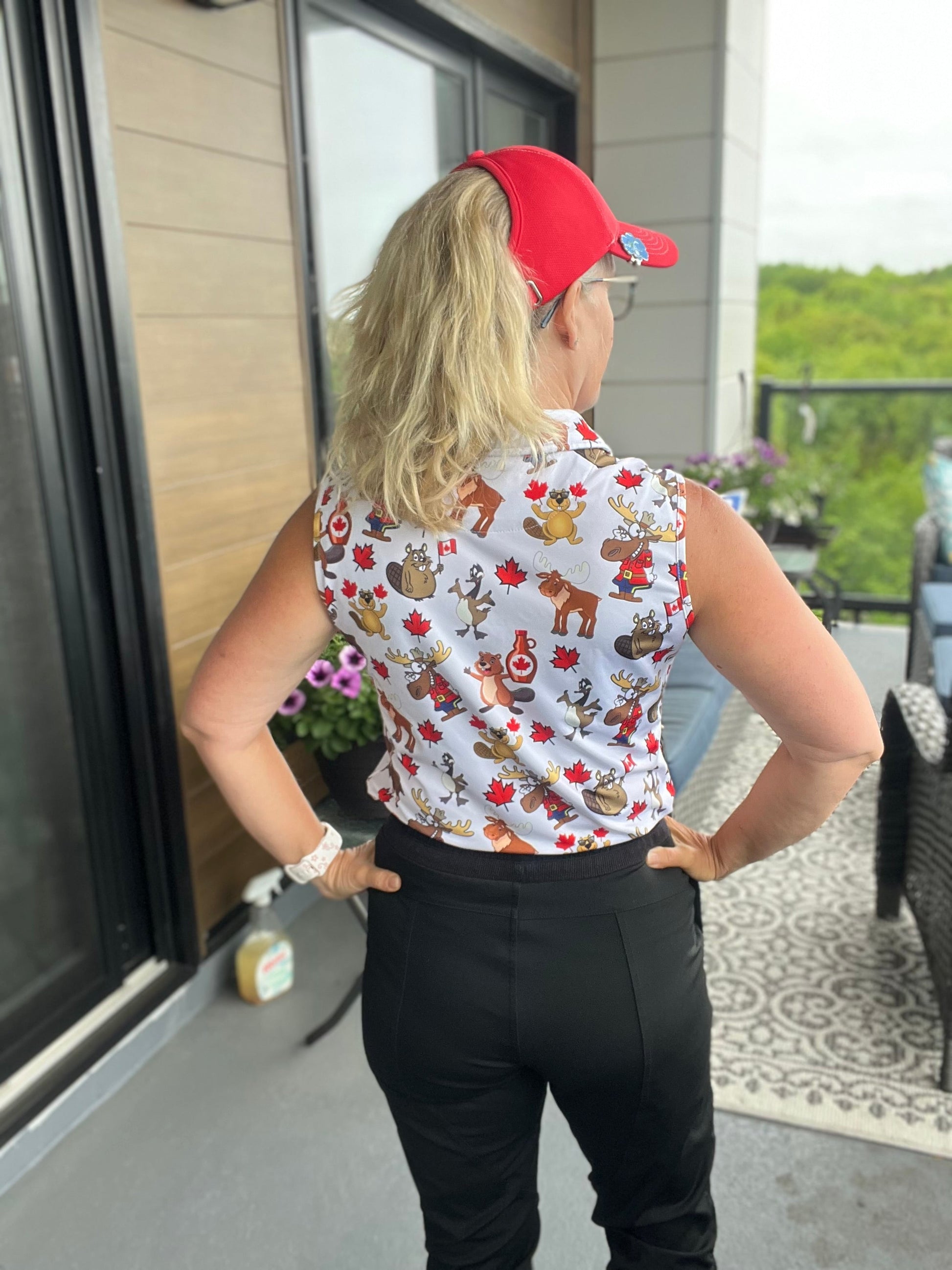 Canada EH? Sleeveless polos-2