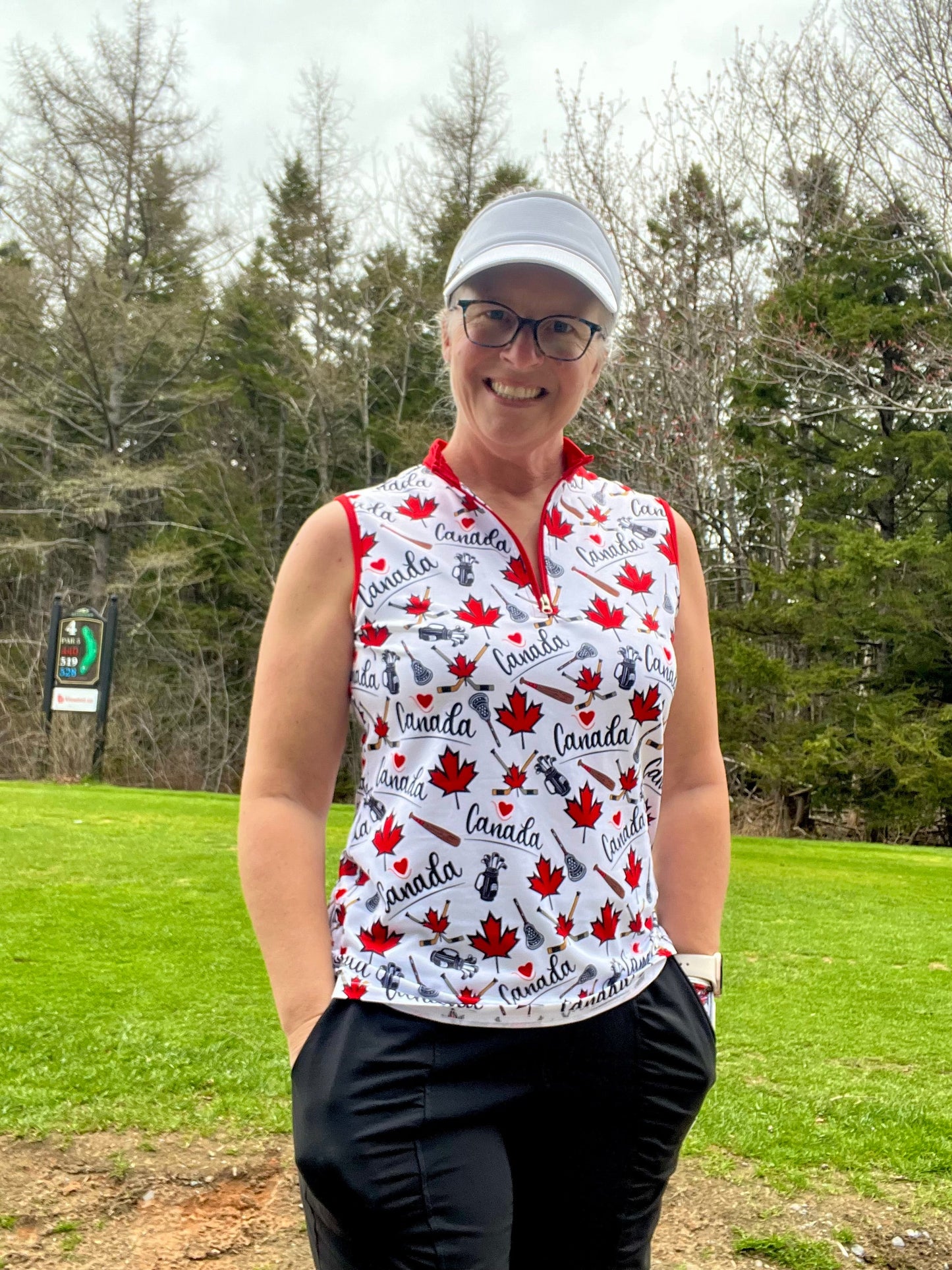 Canada EH? Sleeveless polos-3