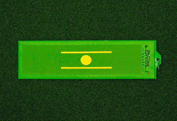 The Divot Board swing path trainer in action